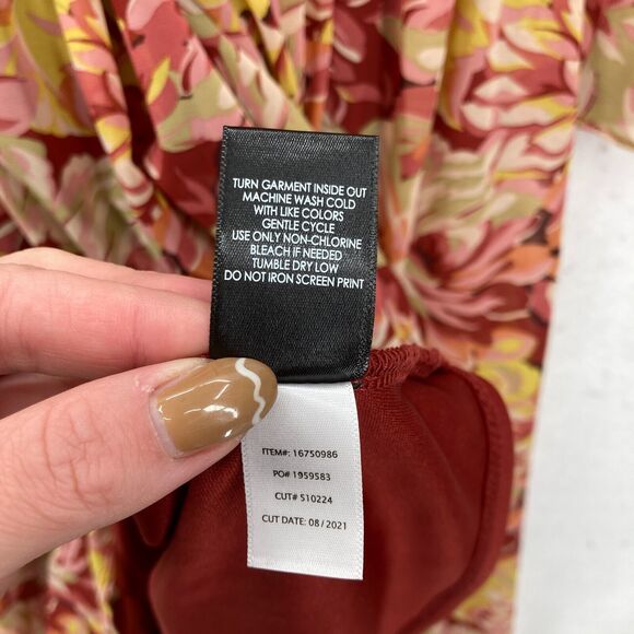 Torrid Floral Surplice Wrap Dress Bell Sleeves Red Pink Yellow Plus 1X Babydoll - Picture 8 of 15